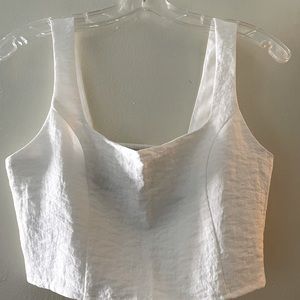 Forever 21 White Woven Crop Top